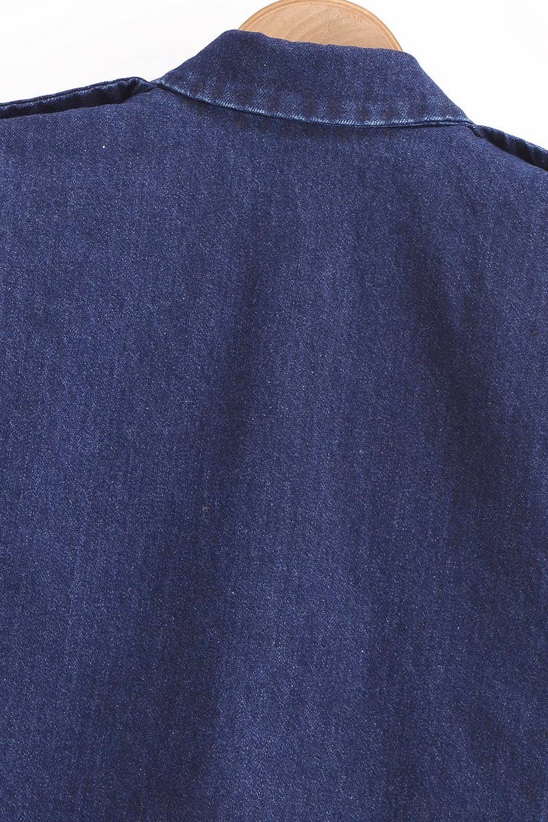 CWSBSSL0151_DENIM SUIT VEST + PANTS PERSONALITY STREET SUIT