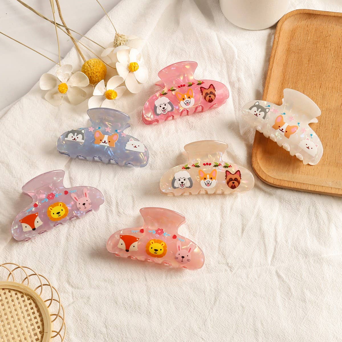 CWAHA5145_SIMPLE SWEET AND CUTE ANIMAL PRINT HAIRPIN