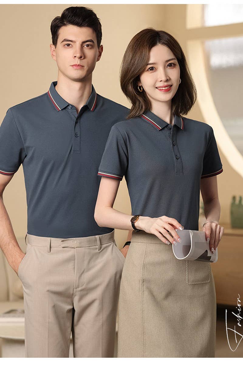 CWTBLS02446_BREATHABLE POLO SHORT SLEEVE CASUAL T-SHIRT