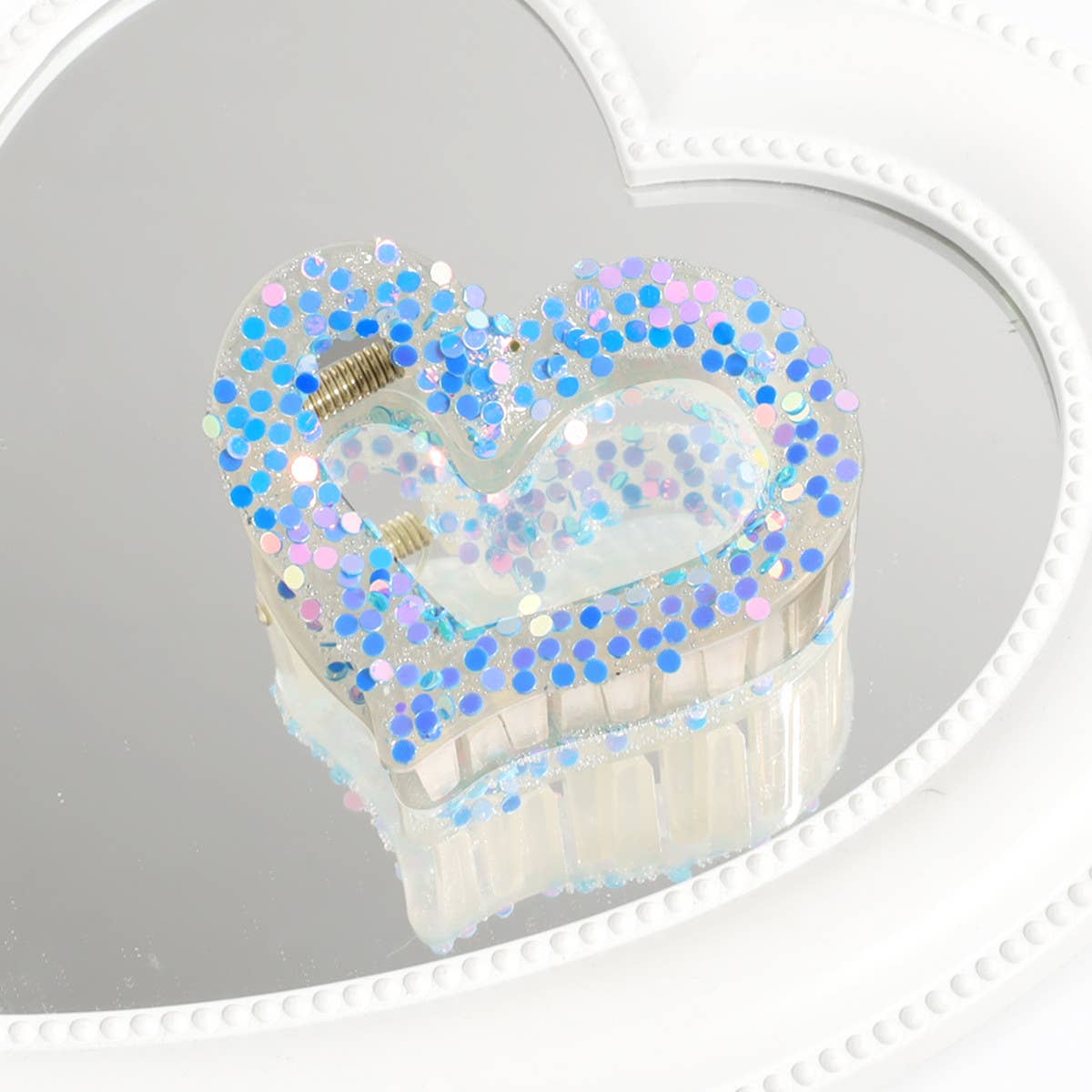 Heart & Star Glitter Hair Claw,Sweet Back Bun Clip