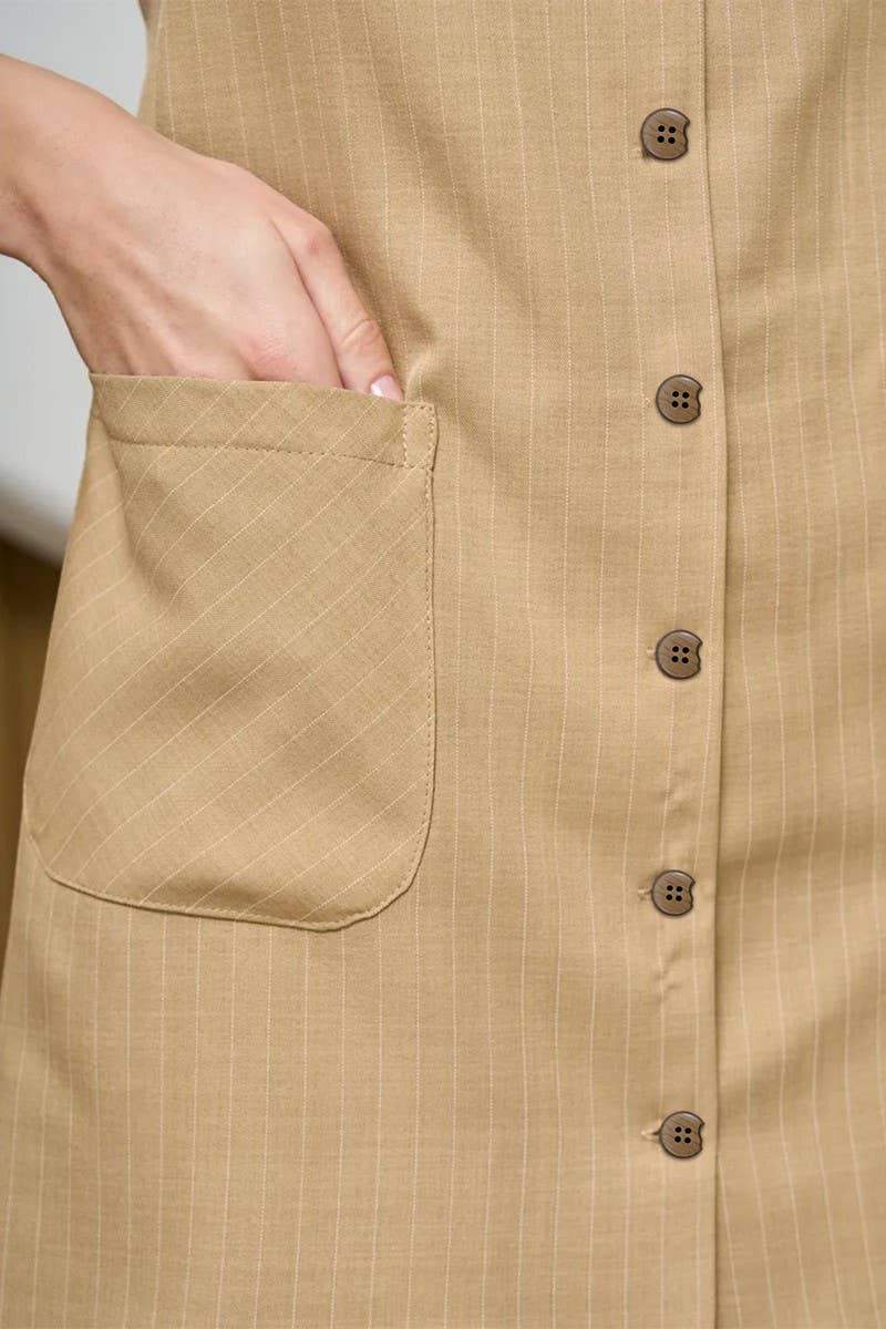 CWDSD8904_SLEEVELESS BUTTON TIE WAIST SOLID MINI DRESS