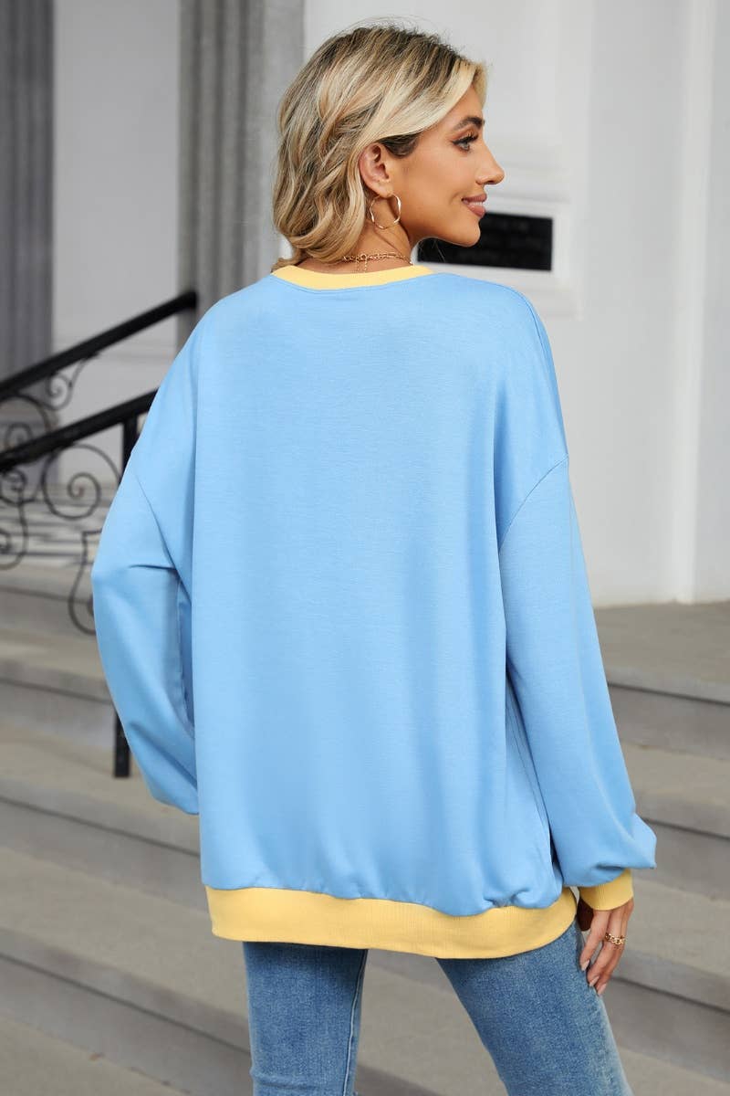 CWOSWL6564_WINTER CASUAL COLOR LONG-SLEEVED HOODIE