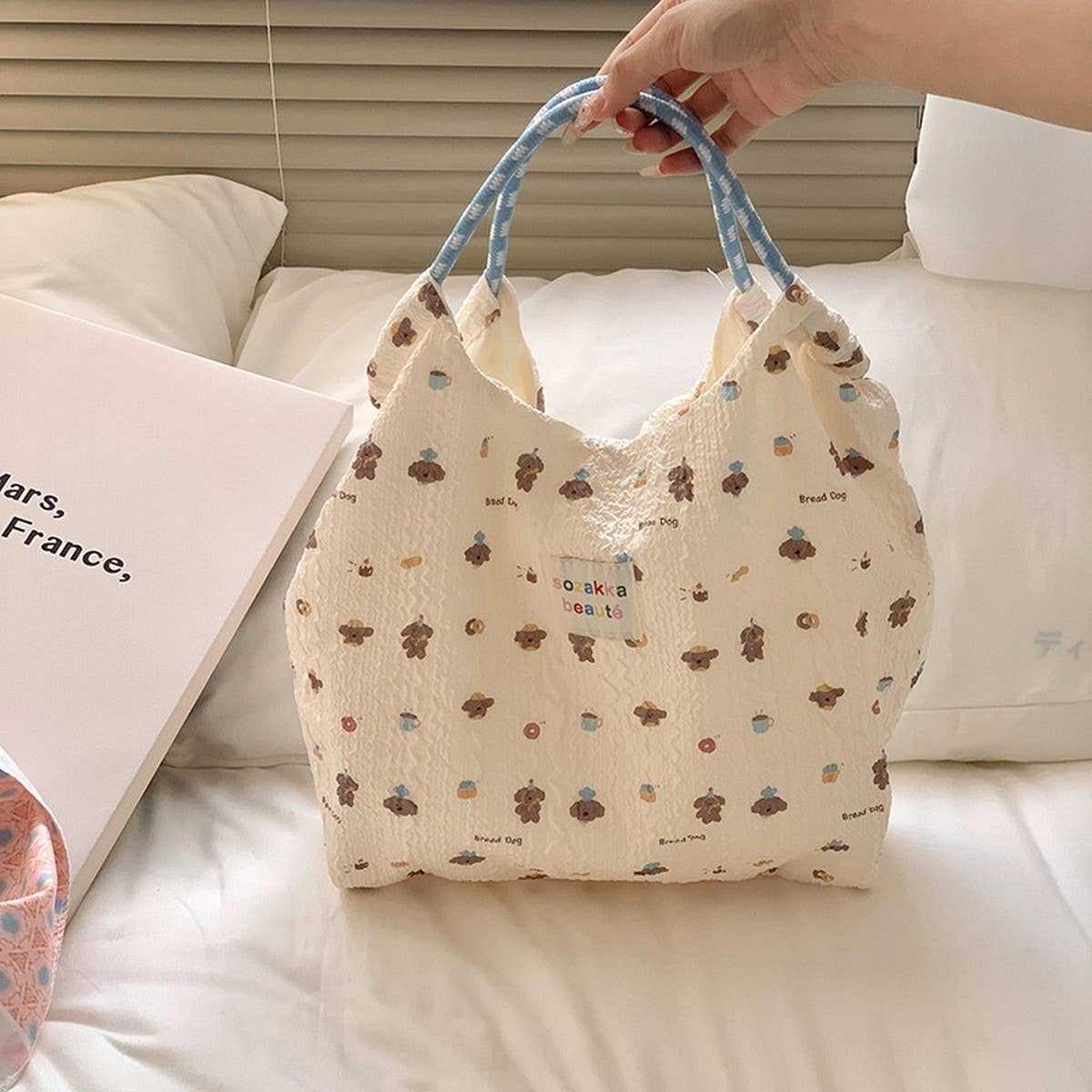 2024 NEW EMBOSSED CUTE SWEET CANVAS BAG_CWAB3080