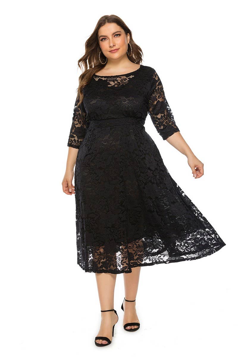 CWDMD3207_PLUS SIZE LACE POCKET EVENING GOWN DRESS