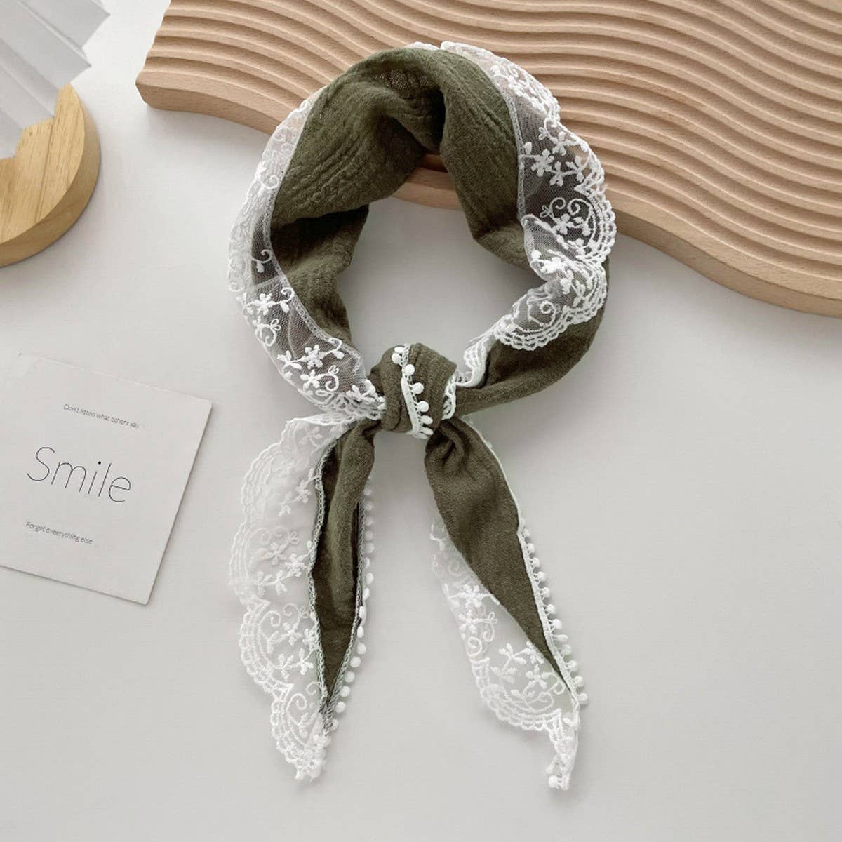 VERSATILE LACE PATCHWORK TRIANGLE SCARF
