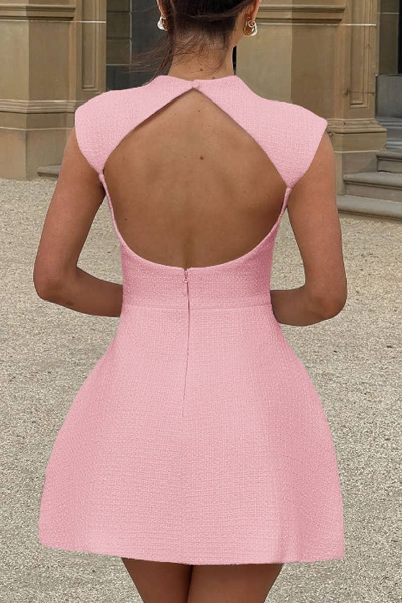 CWDSD10829_FASHIONABLE SOLID SLEEVELESS COCKTAIL DRESS