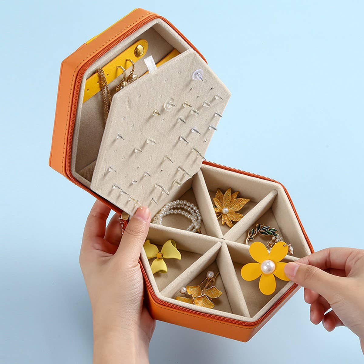 COLOR BLOCK DIAMOND JEWELRY STORAGE BOX