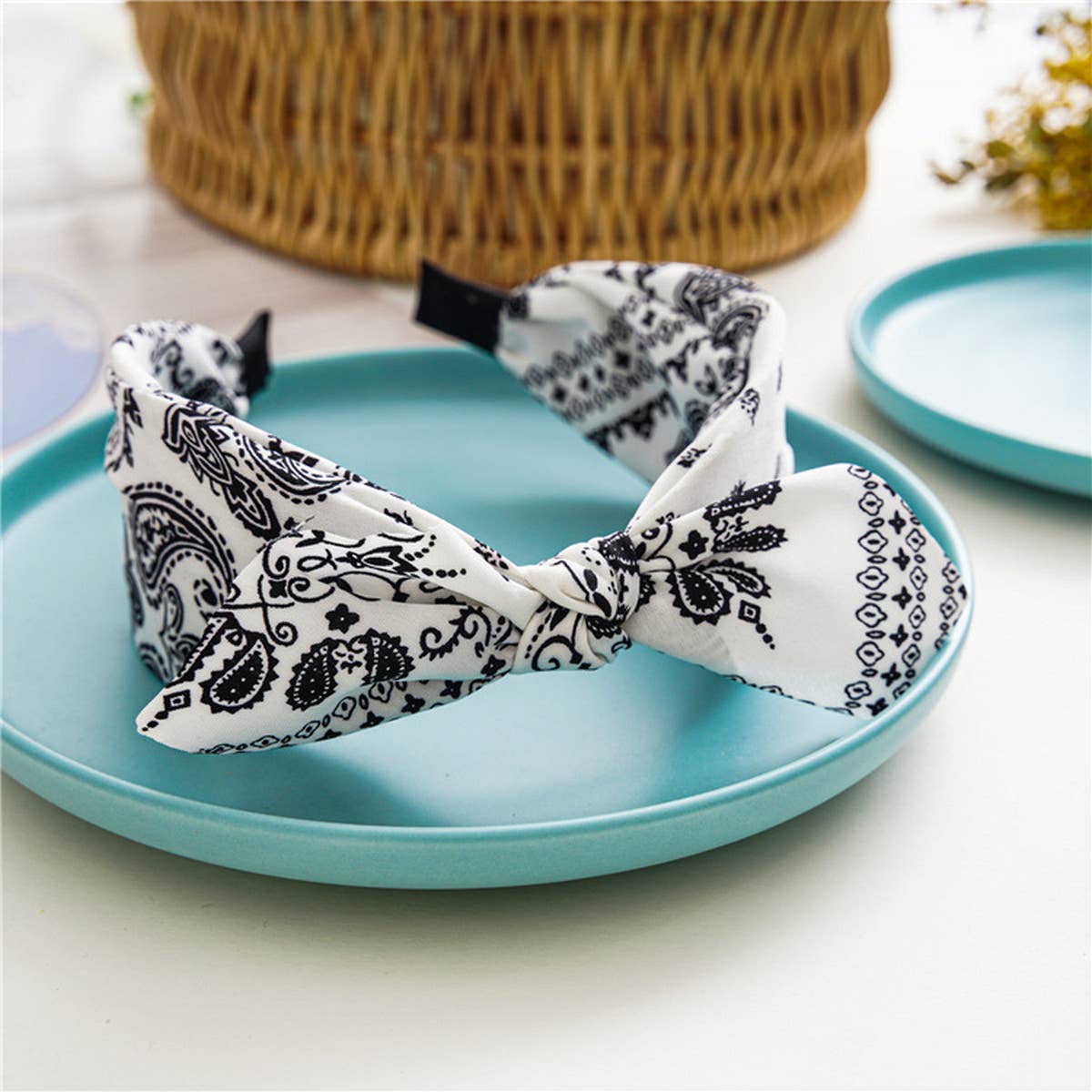 WOMEN NEW CASHEW NUT FLOWER WIDE HEADBAND_CWAHA0831
