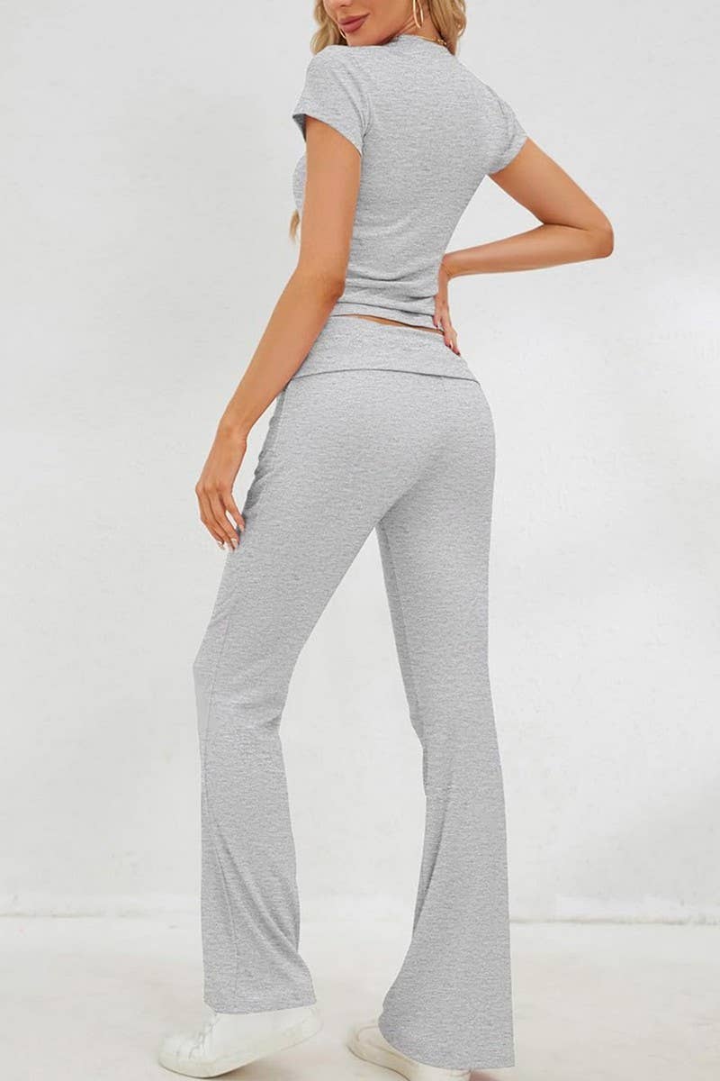 CWSTB0449_Round Neck Short Sleeve and Pants set