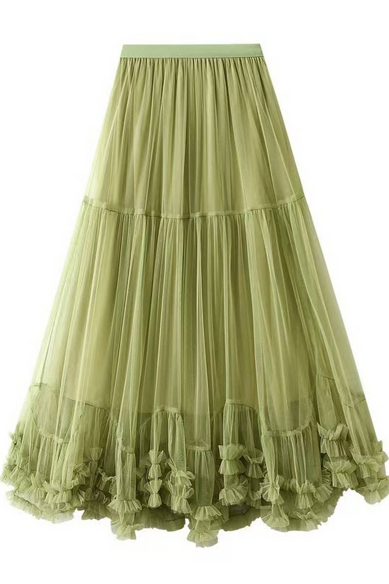CWBLS0521_HIGH WAIST RUFFLE TULLE A-LINE SKIRT