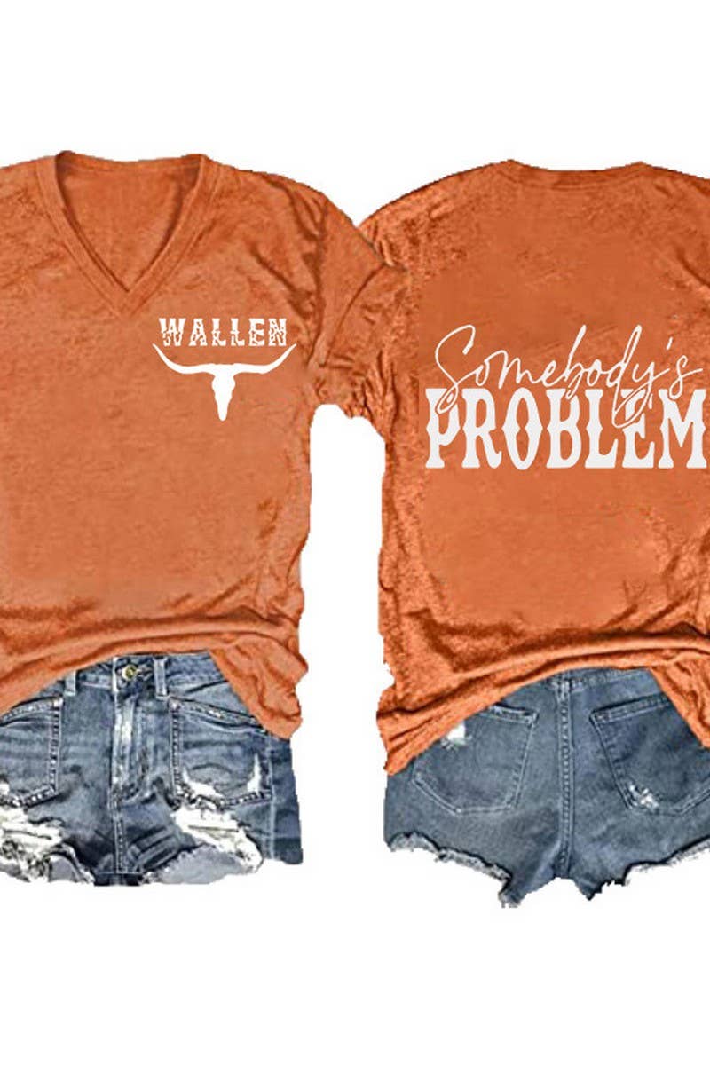 CWTTS1055_DOUBLE SIDED PRINTED V NECK SHORT SLEEVED T SHIRT