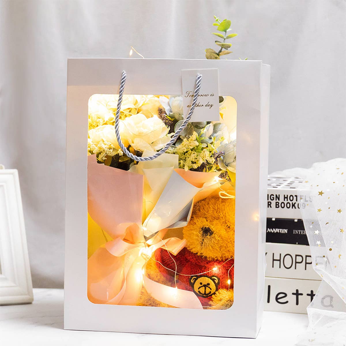 BOUQUET FLOWERS TOTE BAG SOUVENIR BAG GIFT BAG_CWMM1030