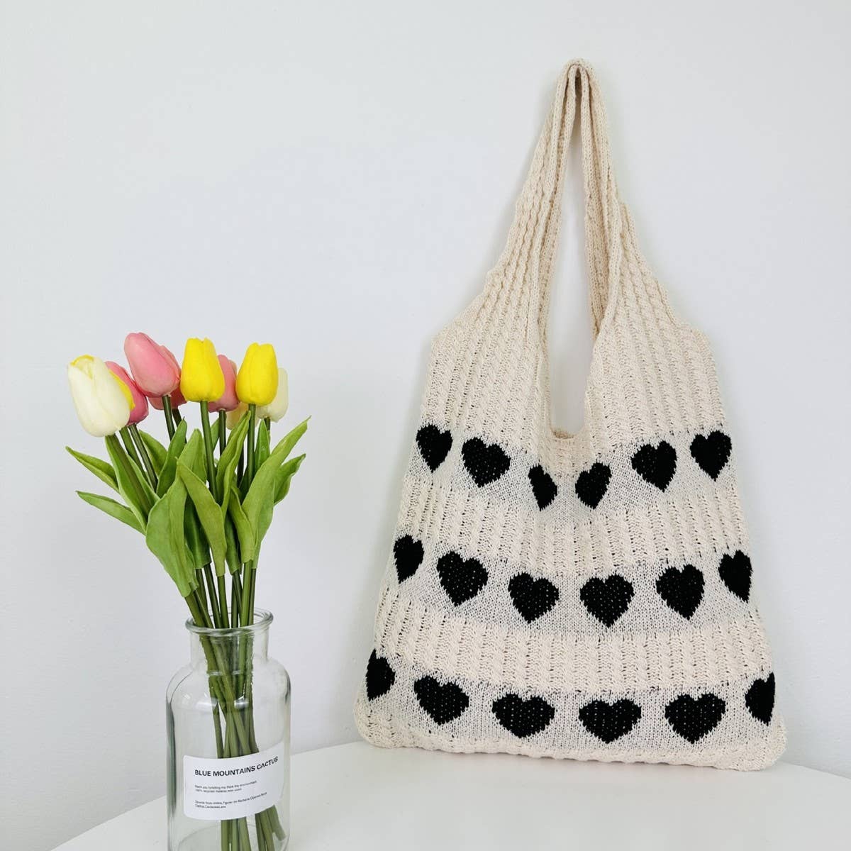 CWAB1951_HEART KNIT TOTE BAG