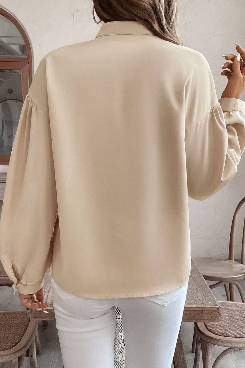 CWTBLL3736_VINTAGE ELEGANT LONG SLEEVE STAND COLLAR SHIRT