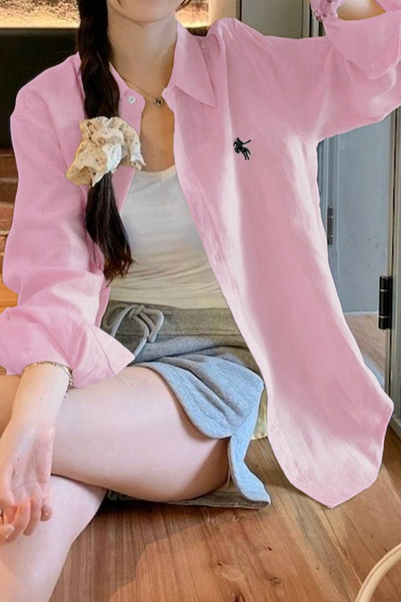 CWTSTL01010_CASUAL LOOSE SOLID LONG SLEEVE SHIRT