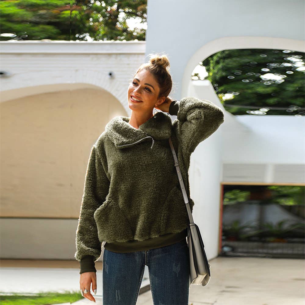 CASHMERE LOOSE CASUAL LONG-SLEEVED HOODIE