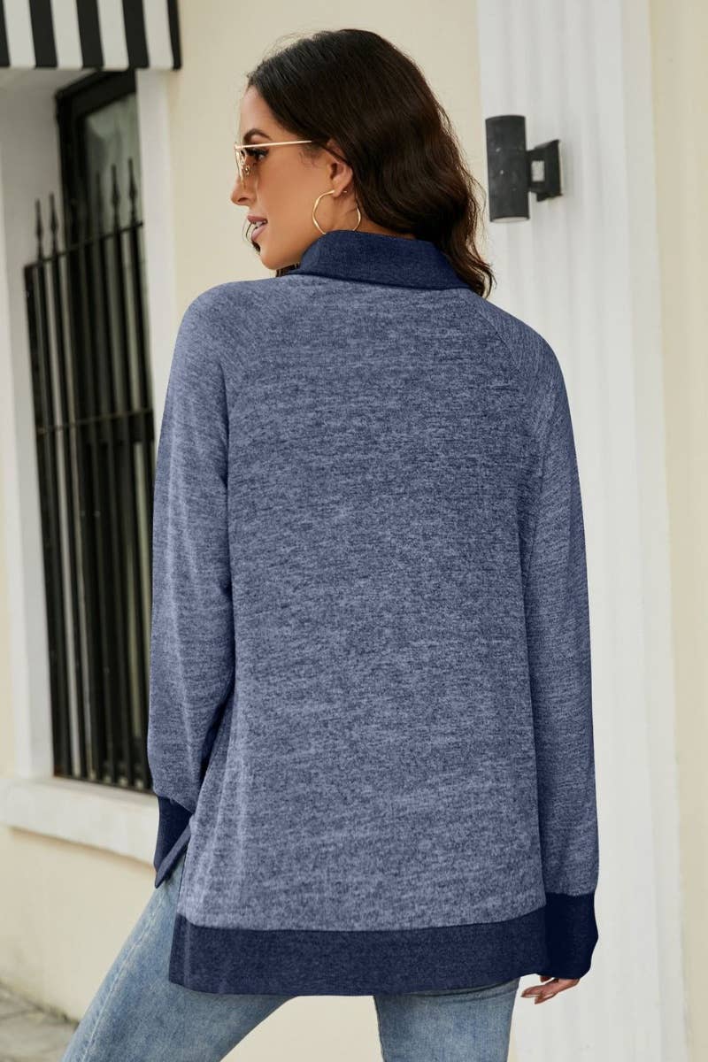 CWTBLL2857_LOOSE WINTER TOP WITH HIGH NECK LONG SLEEVES