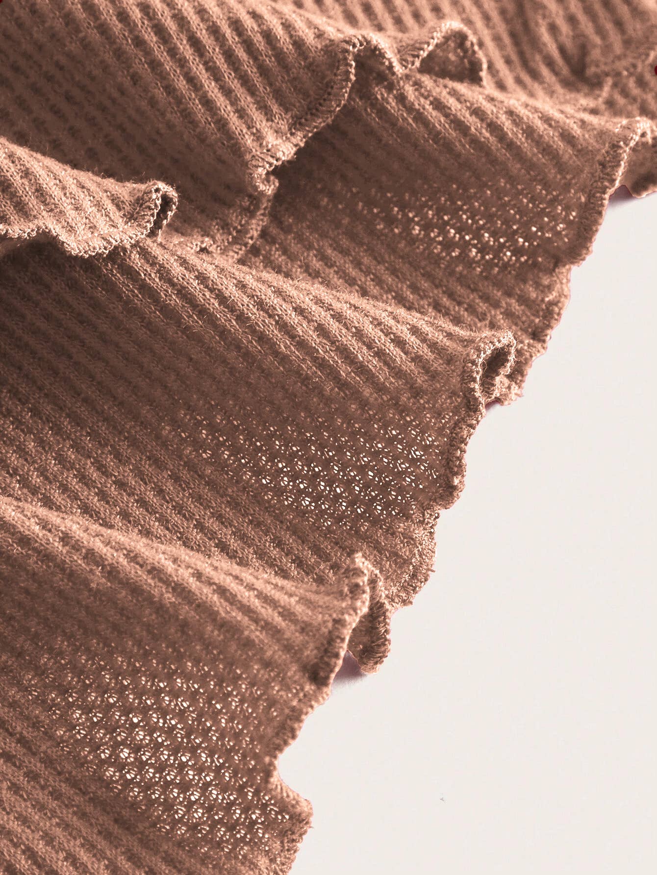 DRAWSTRING SPLIT IRREGULAR WAFFLE TOP