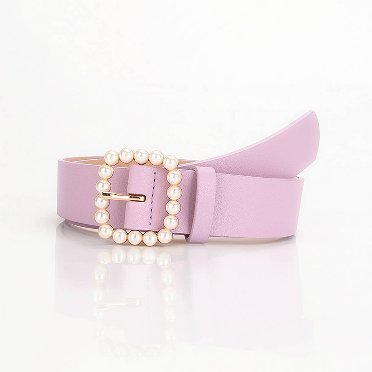 CWABE0945_SWEET PEARL SQUARE BUCKLE BELT