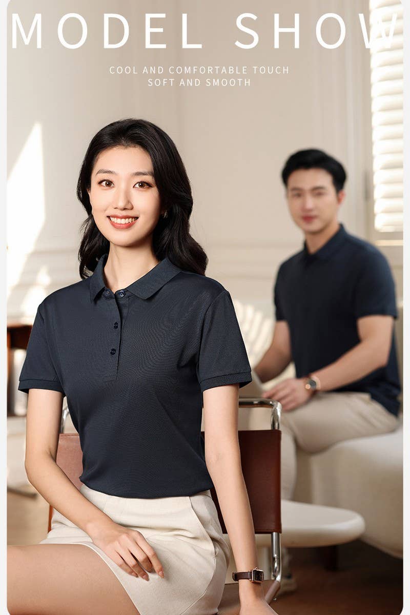 CWTBLS02431_SOLID COLOR MULBERRY SILK LAPEL POLO SHIRT