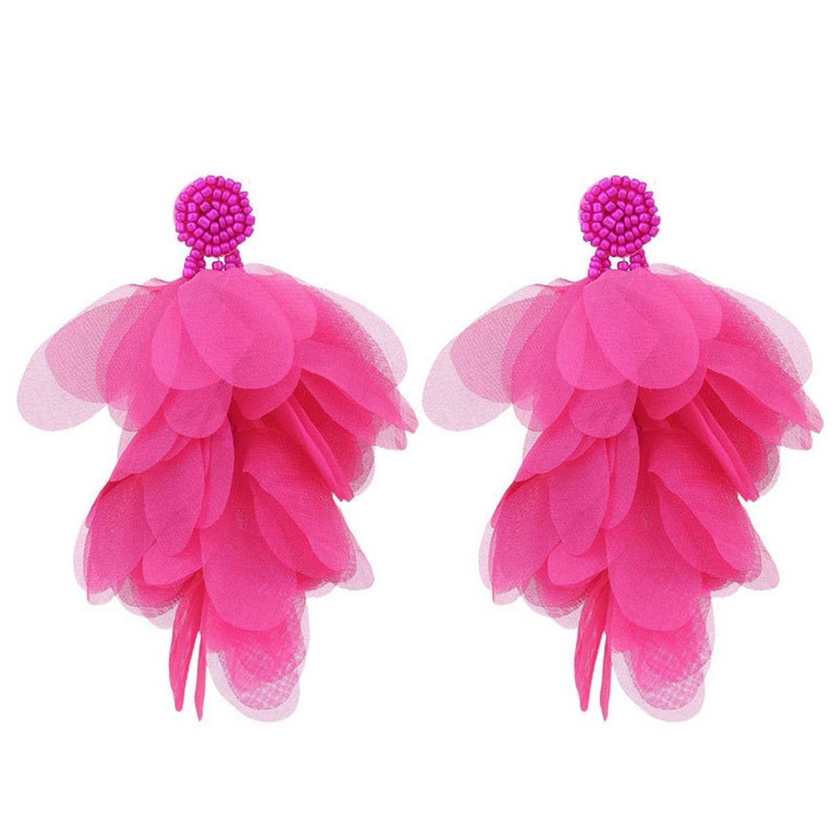 Handmade Fabric Tassel Earrings Bold Statement