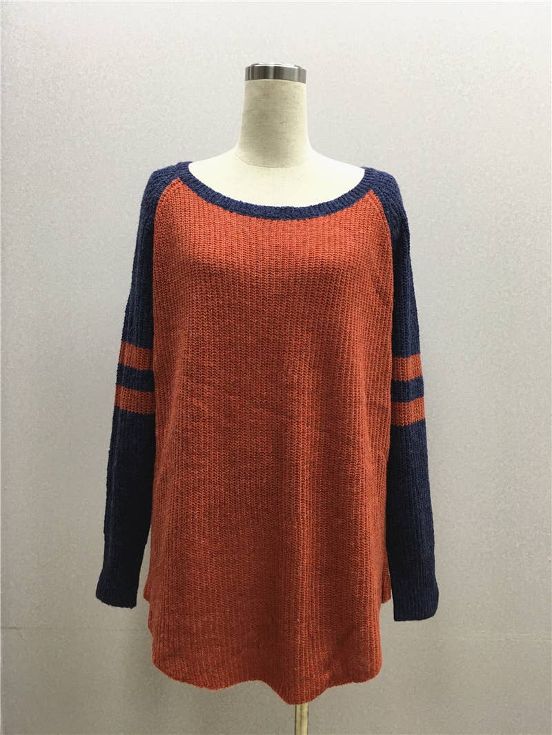 ALL-IN-ONE LONG LOOSE SOLID PULLOVER SWEATER