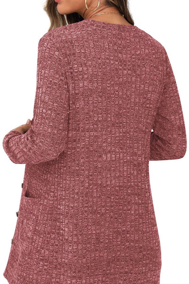 CWOCAL0569_Button Down Long Sleeve Casual Top