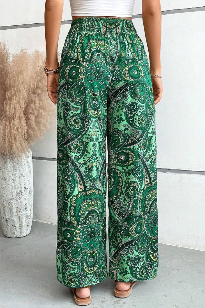 CWBMP0140_STYLISH ALL-IN-ONE PRINTED ELASTIC WIDE-LEG PANTS