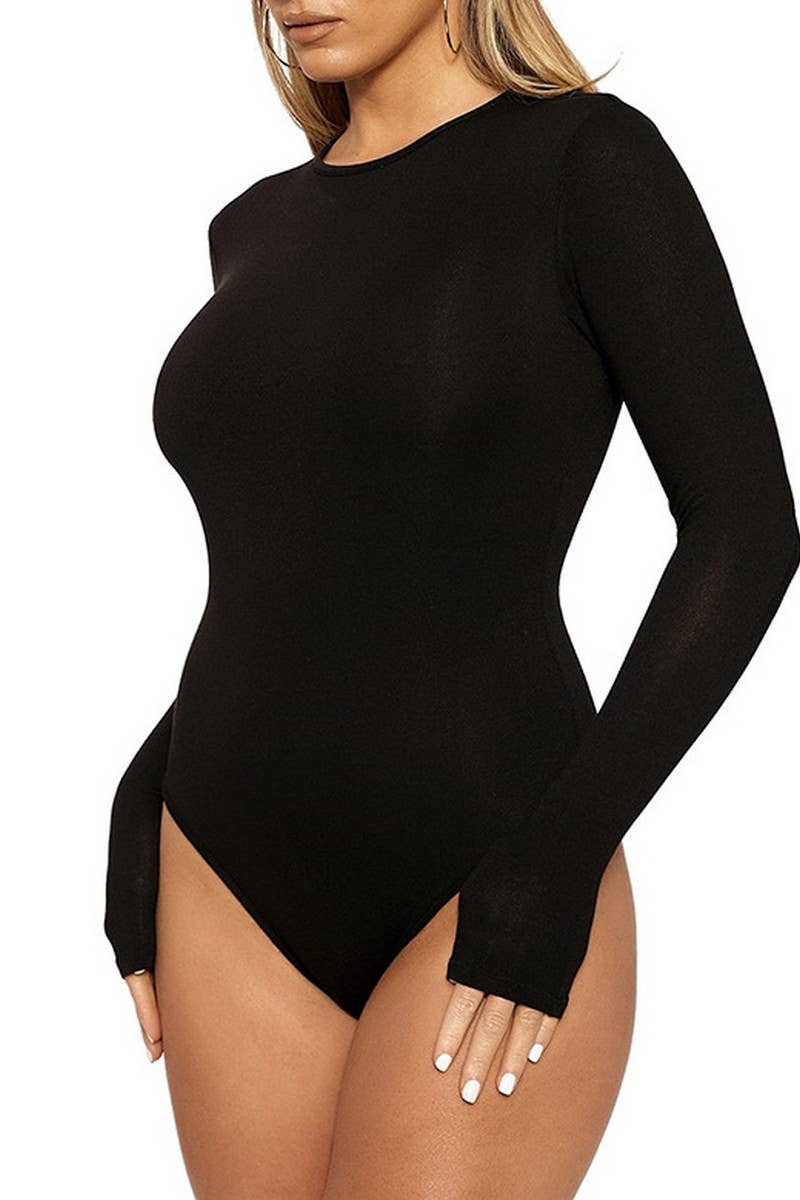 CWSJS0788_SOLID COLOR LONG SLEEVE JUMPSUIT