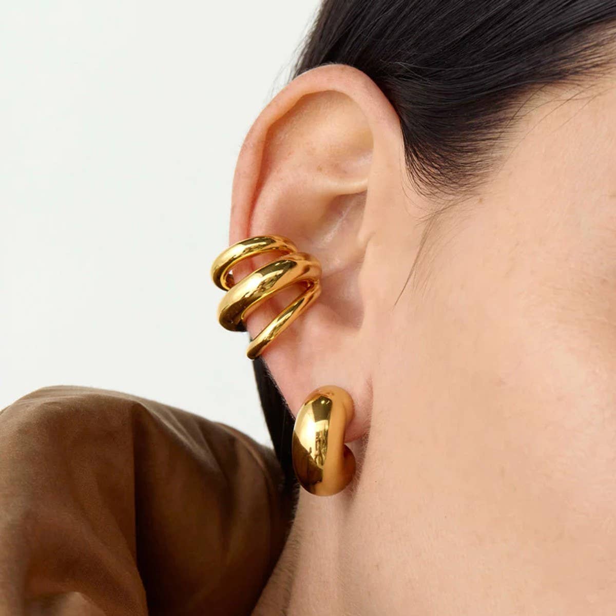 VERSATILE 18K GOLD STAINLESS STEEL EARRINGS
