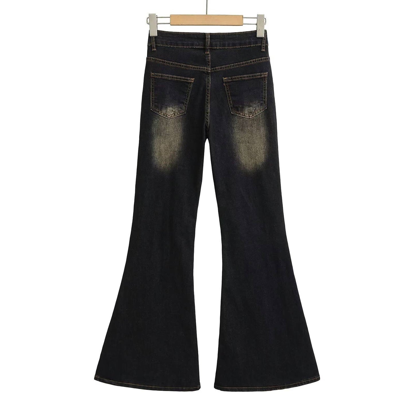 Distressed washed design American retro jeans