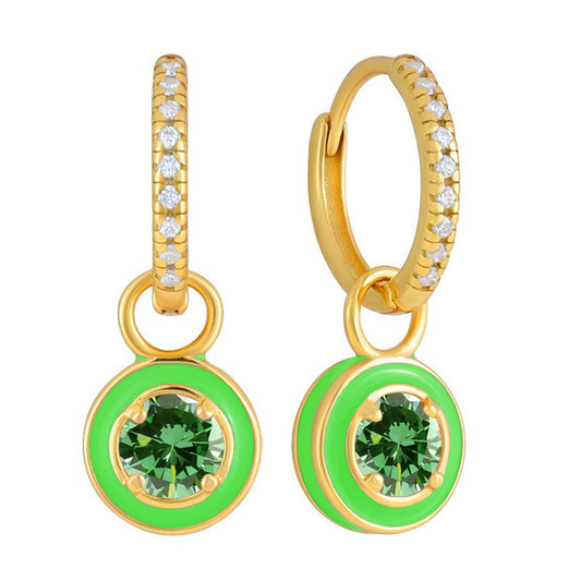 ROUND OIL DROP COLORFUL CREATIVE EARRINGS