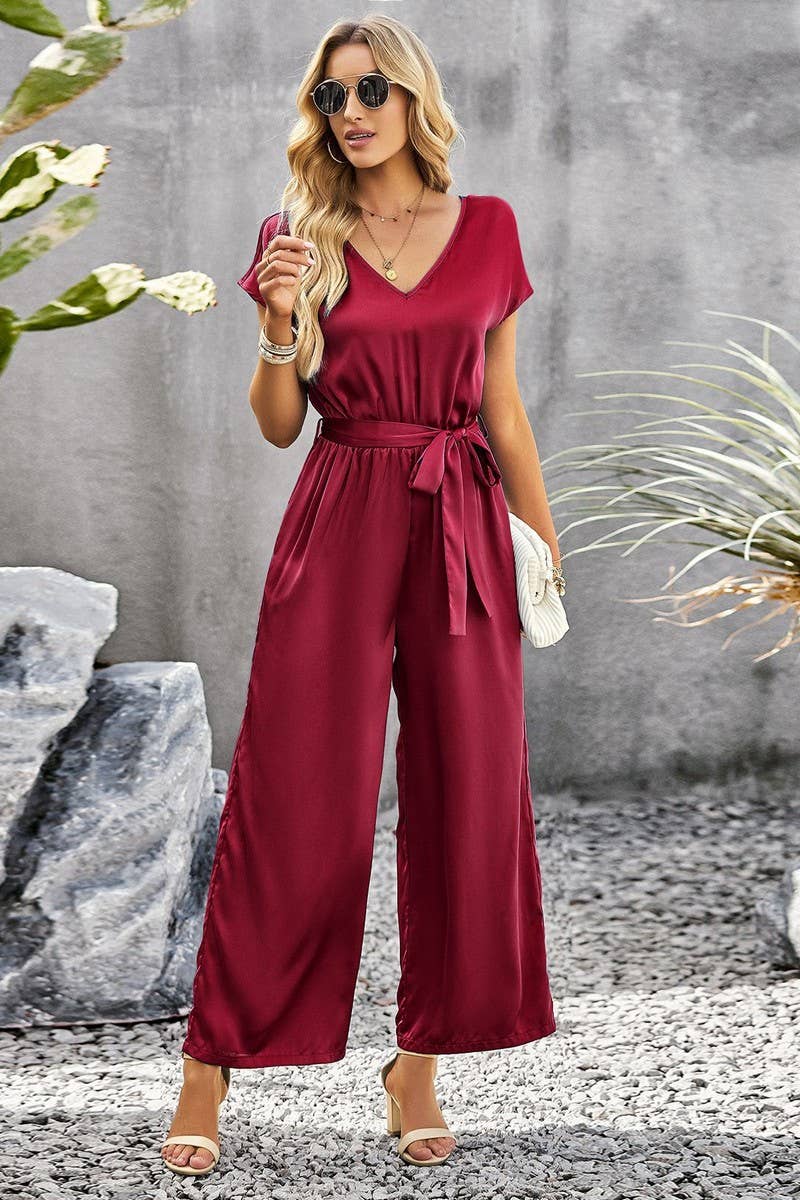 CWSJS1350_SUMMER TEMPERAMENT COMMUTING WIDE-LEG JUMPSUIT