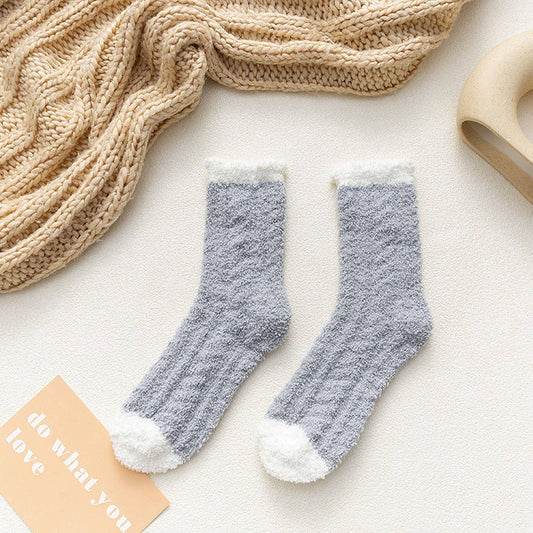 NON-SHEDDING THICK SOLID COLOR MID-TUBE SOCKS_CWMS0972