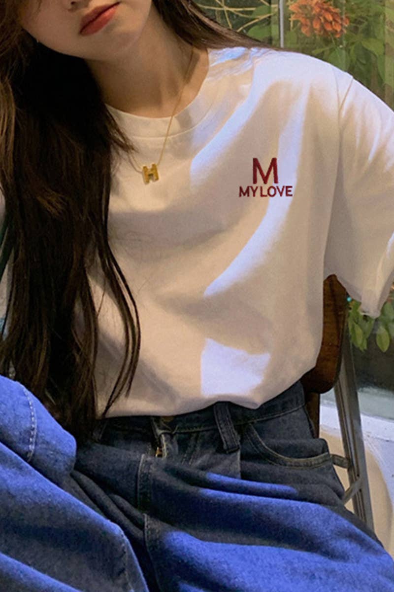 CWTTS0992_M LETTER PRINT CASUAL T SHIRT