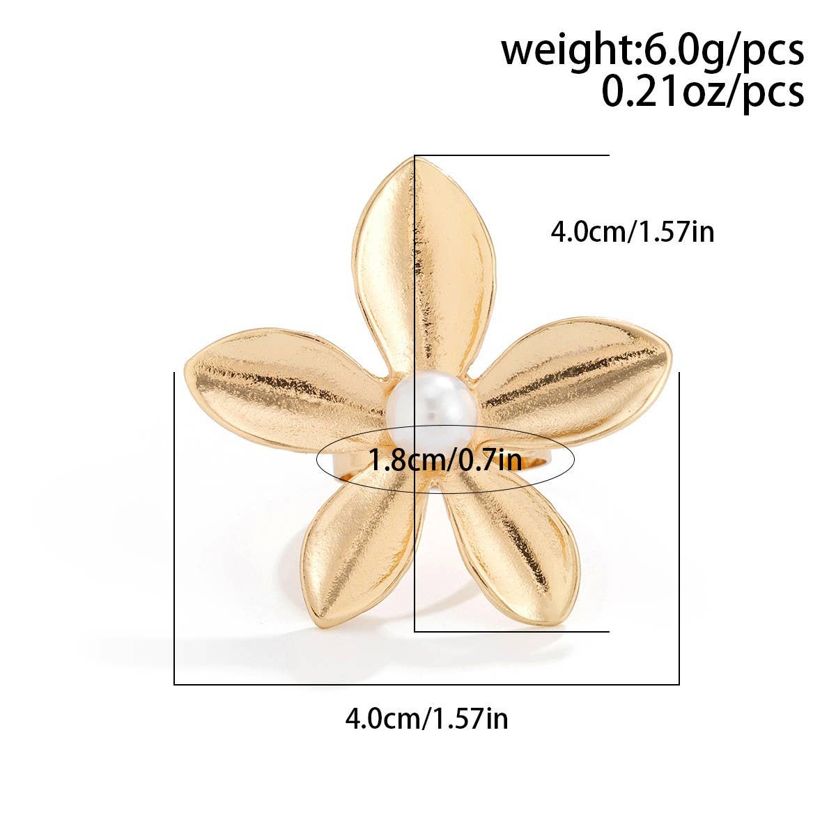 FASHIONABLE METAL IRREGULAR WATER DROP OPEN RING