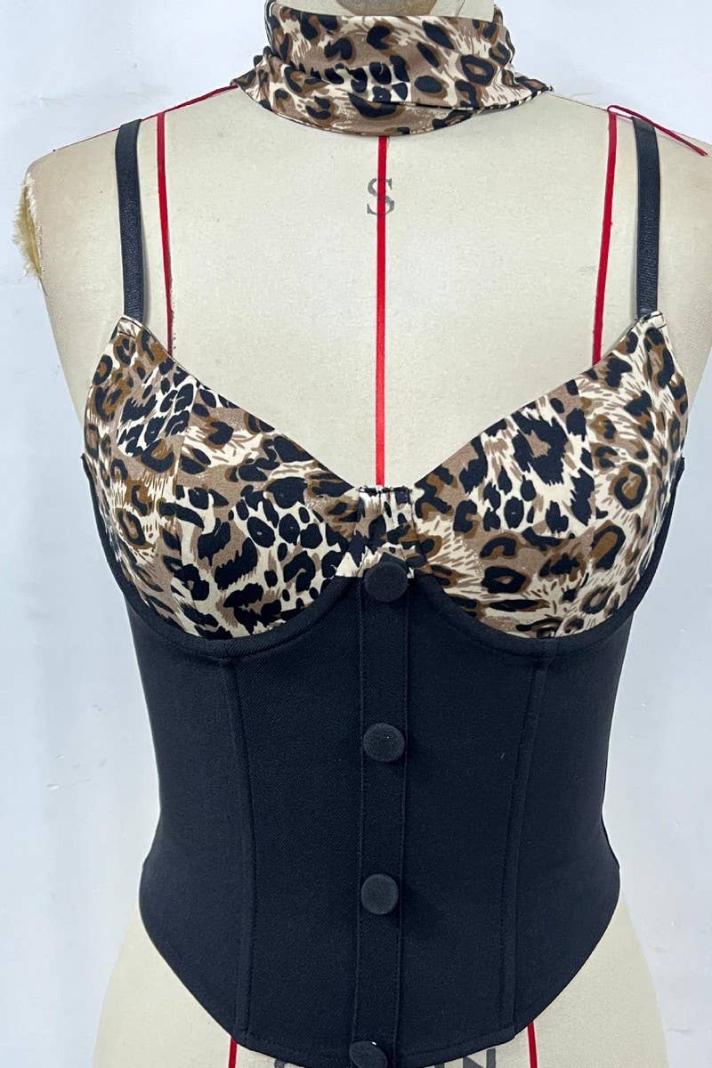 CWTTK0766_CONTRAST LEOPARD PRINT HERRINGBONE CAMISOLE
