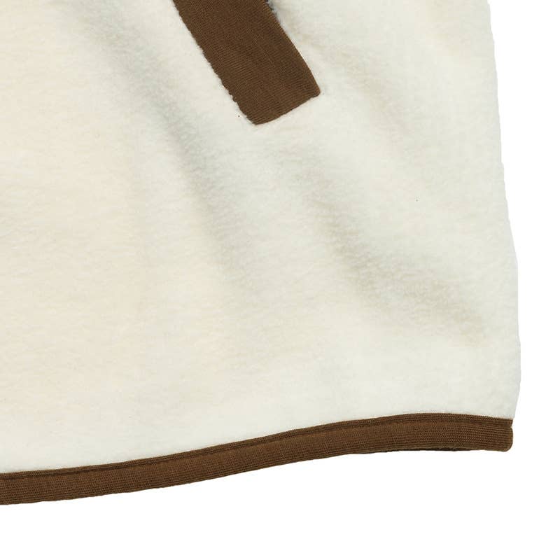 Color-blocking fleece single-breasted jacket