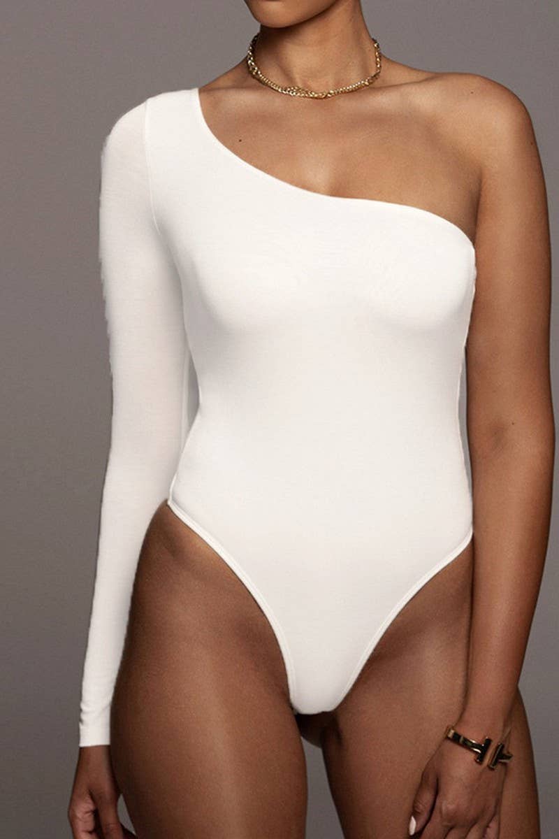 CWSBS0198_ONE SHOULDER LONG SLEEVE BODYSUIT