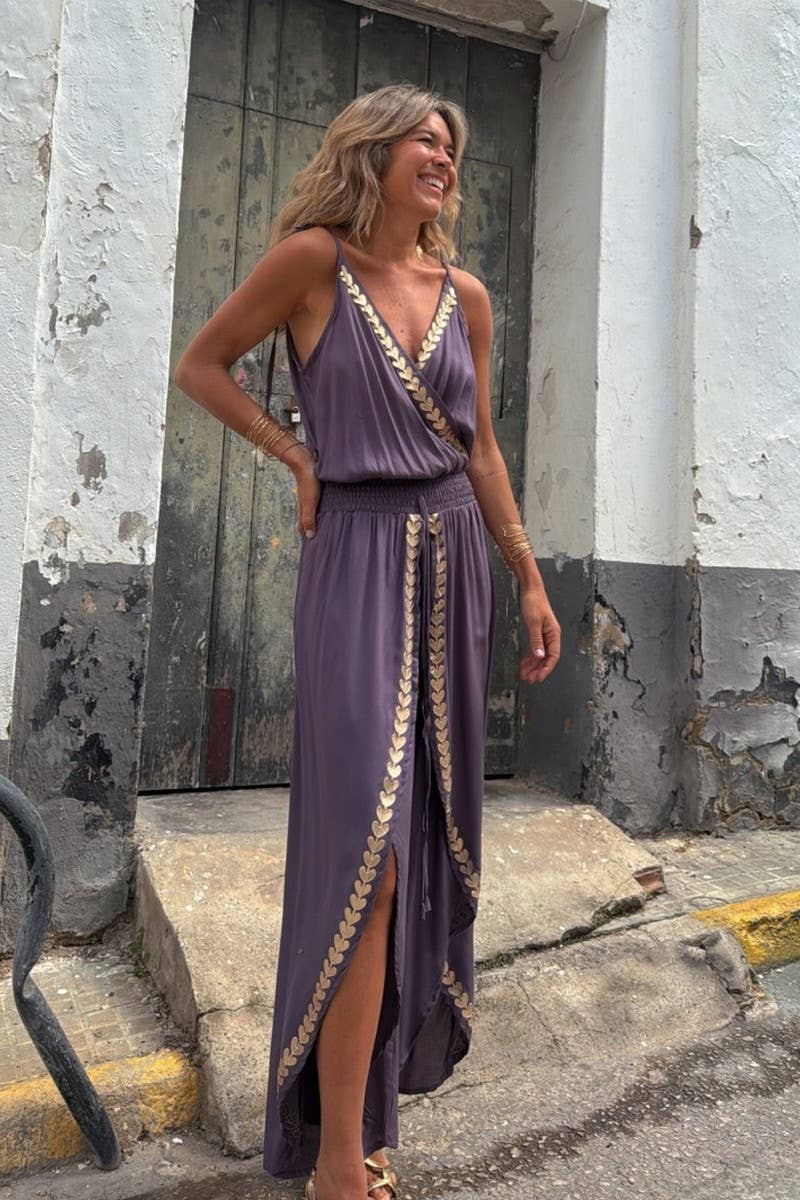 CWSBSSL0157_V-NECK LOOSE SUSPENDER TRIM WAIST JUMPSUIT