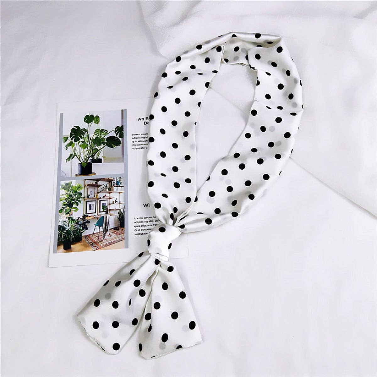 CWASC2392_WAVE DOT LONG SCARF DOUBLE-SIDED SCARF