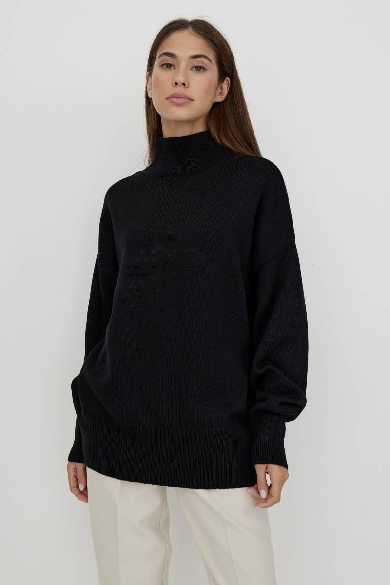 CWOSWL6641_STYLISH LOOSE TURTLENECK LONG-SLEEVED SWEATER