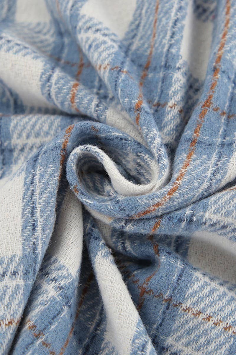 CWTBLL00565_COMMUTER LOOSE LONG-SLEEVED PLAID SHIRT TOP