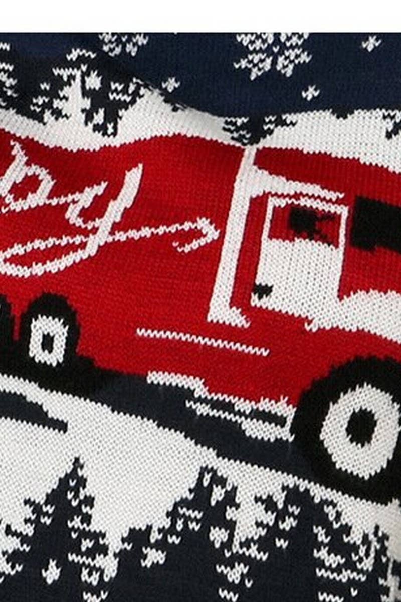 CWOSWL2498_SNOWFLAKE JACQUARD CHRISTMAS LOOSE SWEATER