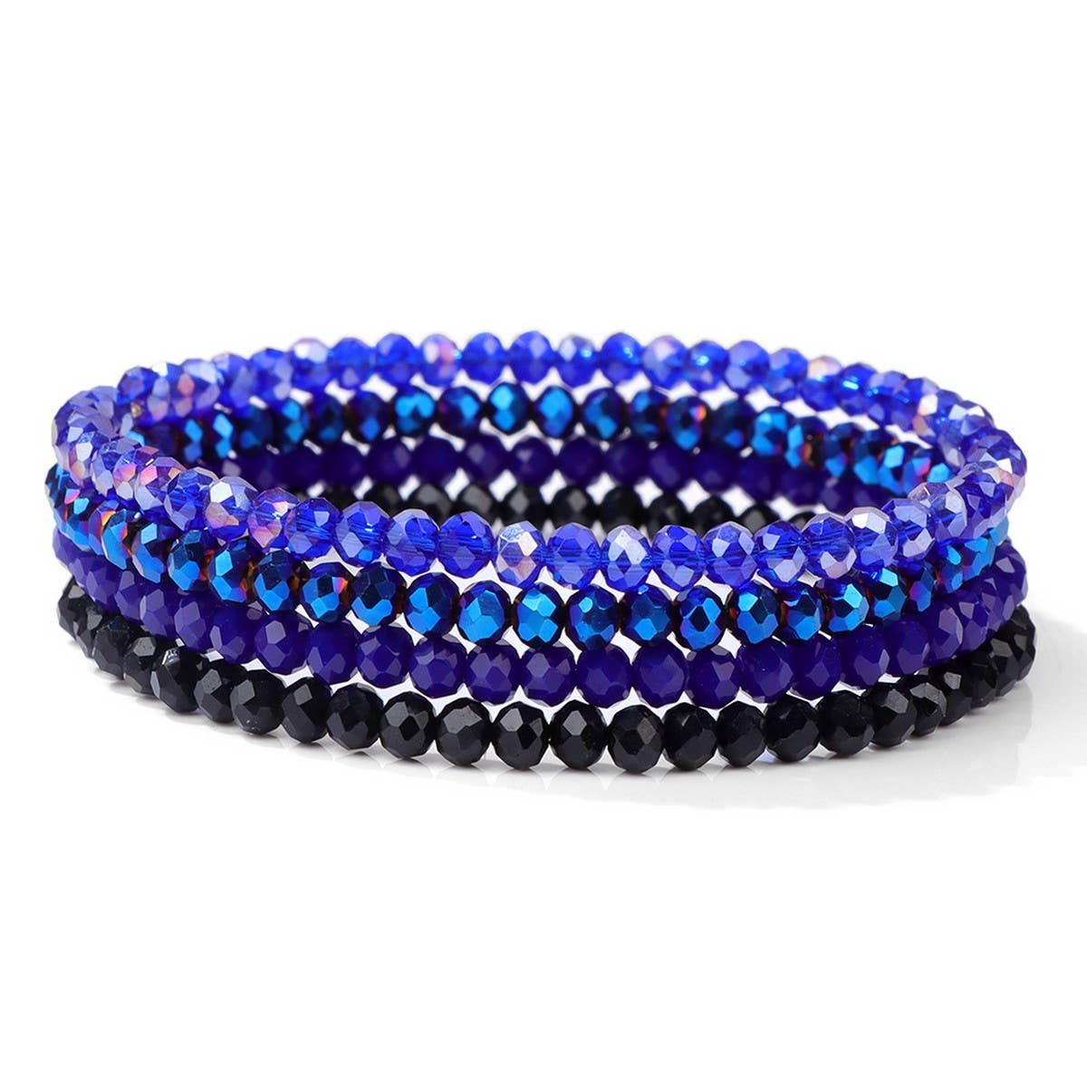 CWAJE4230_ARTIFICIAL CRYSTAL ELASTIC BRACELET SET OF FOUR