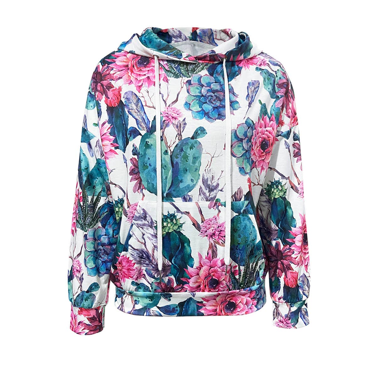 CASUAL PRINTED HOODED POCKET HOODIE