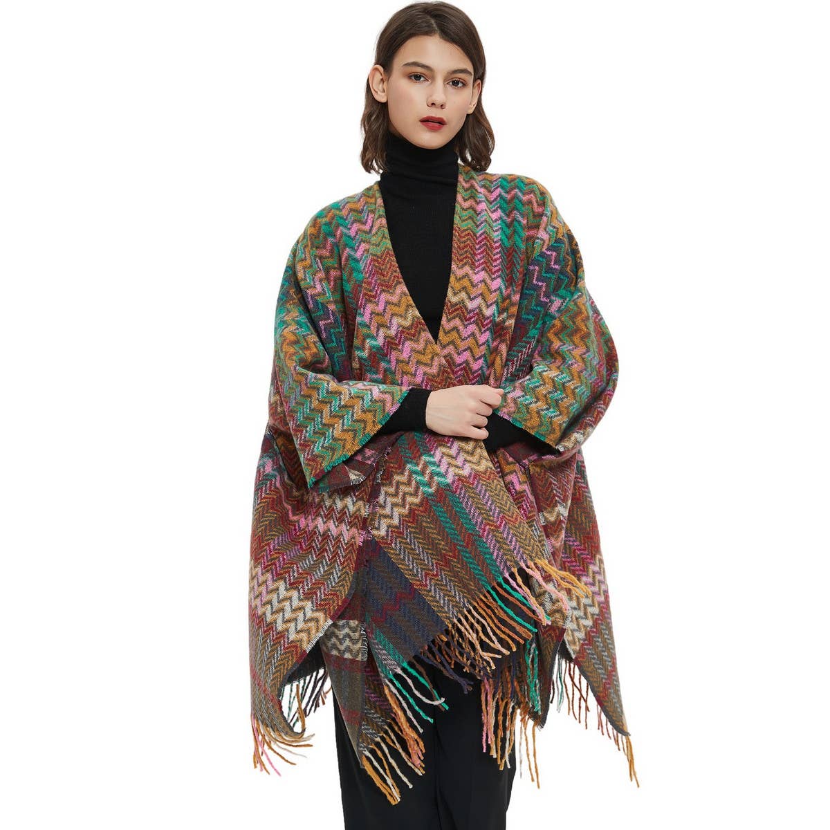2024 NEW STYLE SHAWL WITH SLEEVES AND TASSELS_CWASC1204