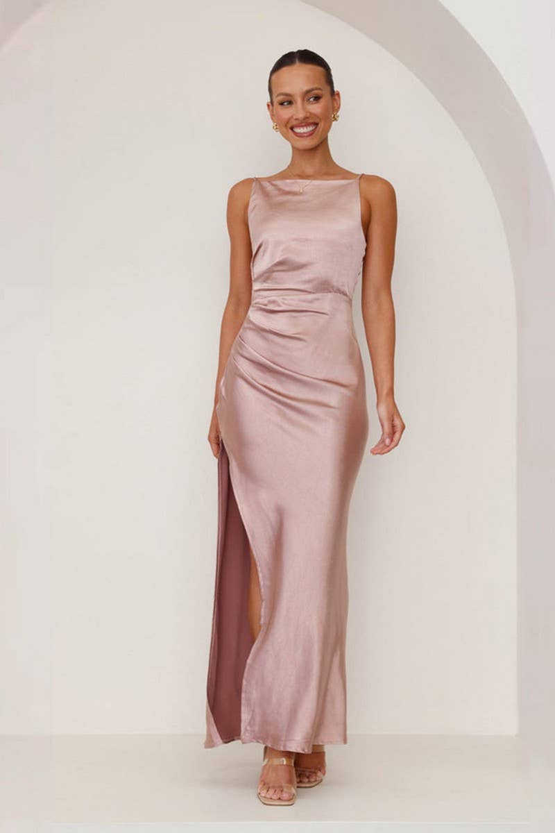 CWDMD5546_SOLID BACKLESS SPAGHETTI STRAP MIDI DRESS