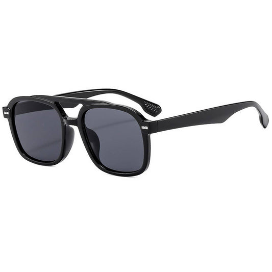 SQUARE FASHION RETRO DOUBLE BRIDGE SUNGLASSES_CWASG0537