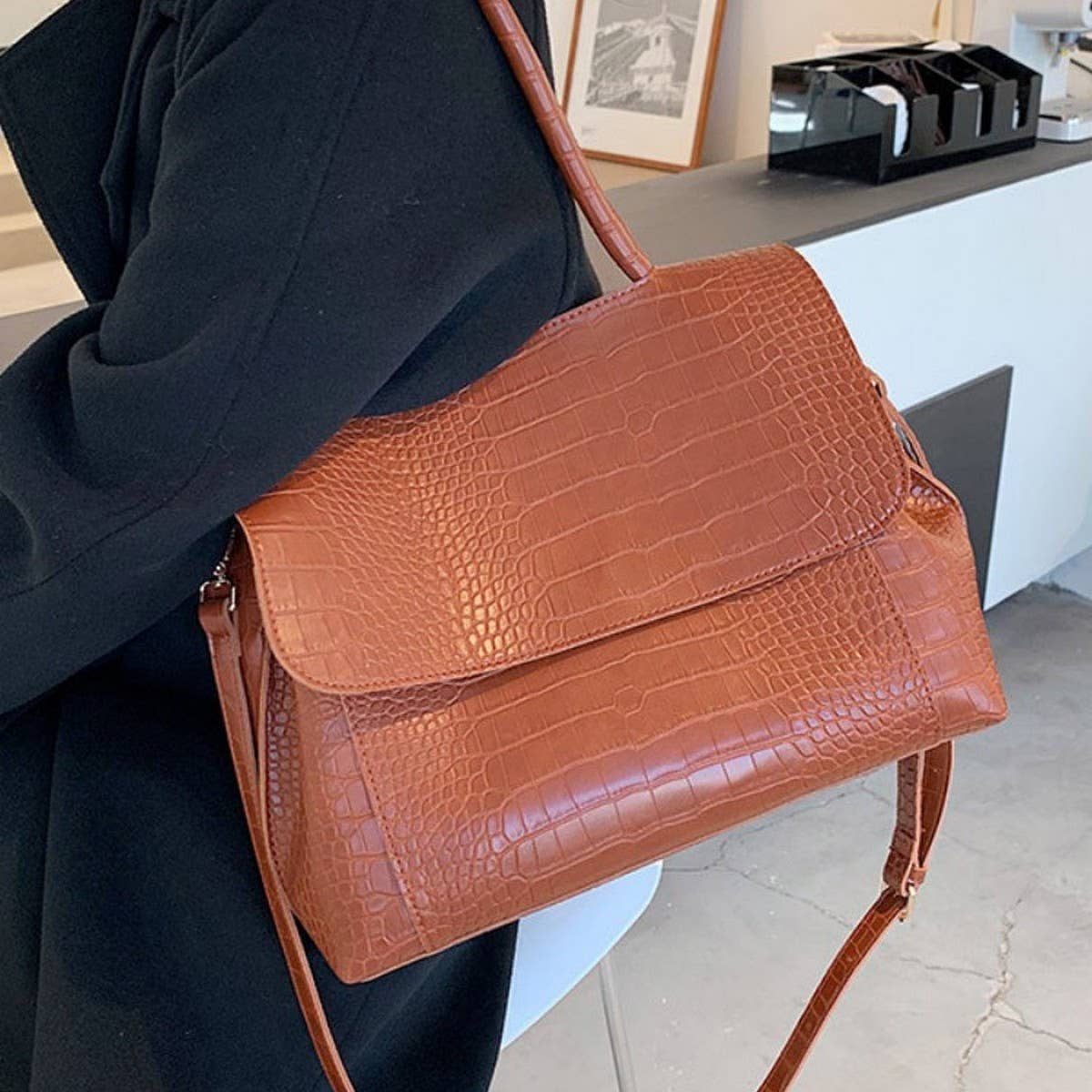 WOMEN LEATHER TOTE BAG SHOULDER BAG_CWAB1385